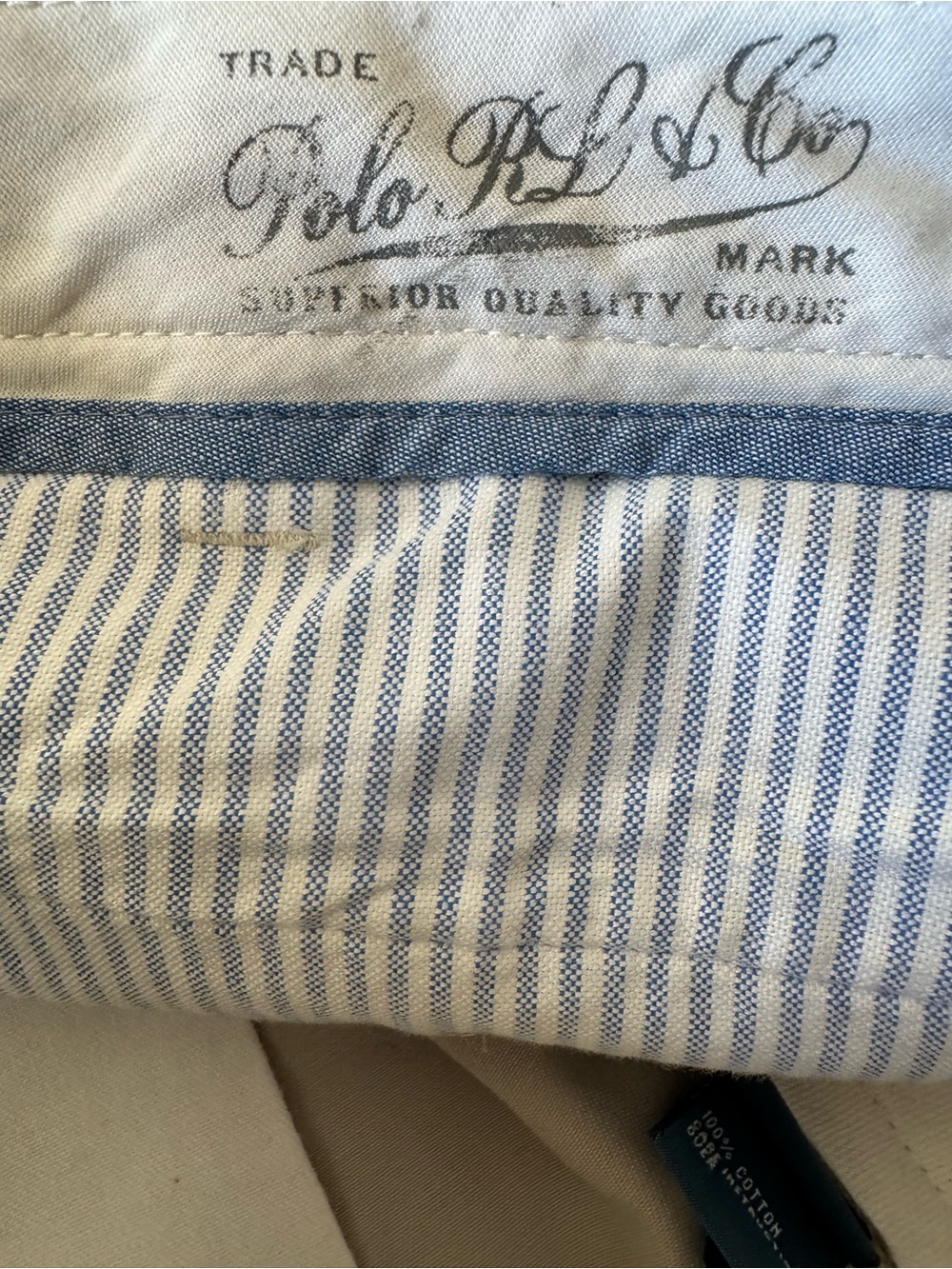 Polo Ralph Lauren Classic Fit Khaki Trousers Tall 36x38 Cotton Twill (NWT) - Picture 12 of 15